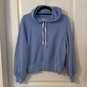 Madewell Bubble Sleeve Hoodie Crop Sweatshirt